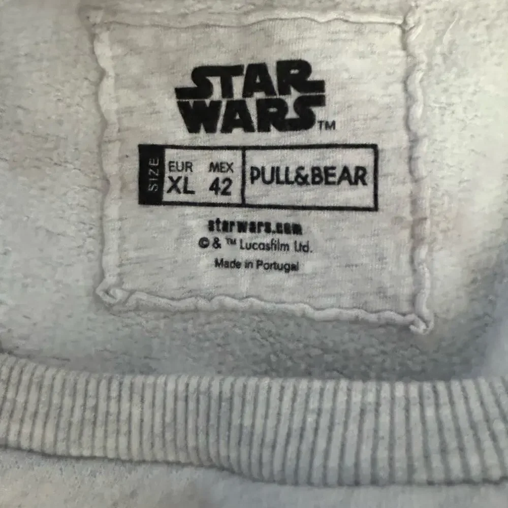 Pull&Bear Star Wars Graphic Sweatshirt XL Gray Oversized Crewneck Disney Logo